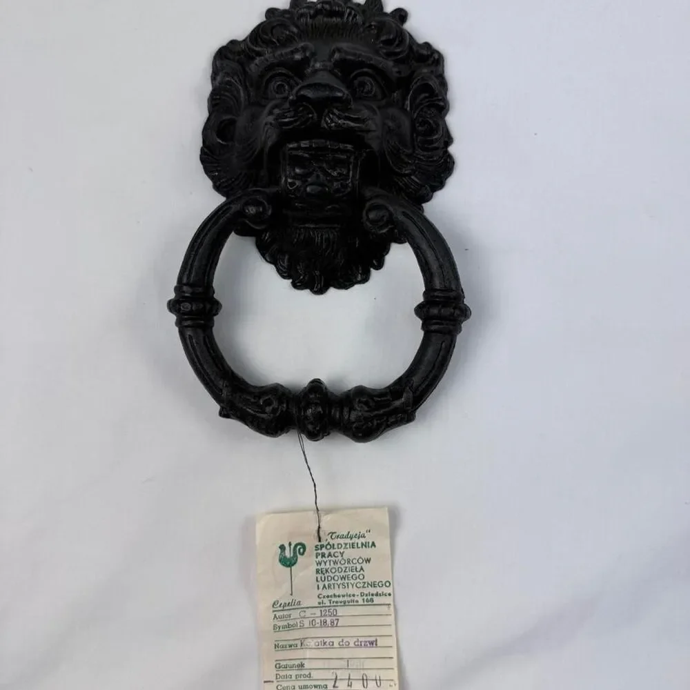 1988 Black Lion Door Knocker Czechoslovakia Made in Poland New Folkart handmade